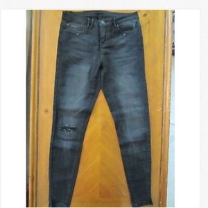 Iconic Denim Black Charcoal Grey Stretch Skinny Jeans Womens Jean Size 24” New